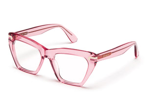 Rose bonbon acetate sunglasses with clear lenses 