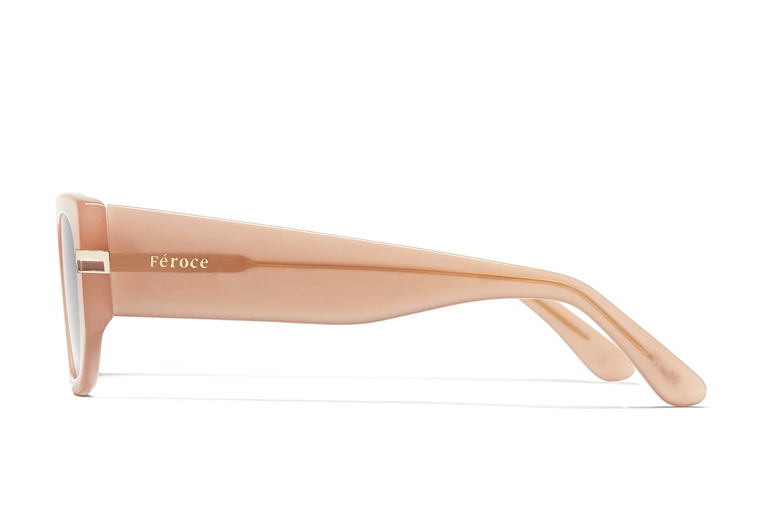 Natural beauty acetate sunglasses with dark brown lenses and gold tone hardware