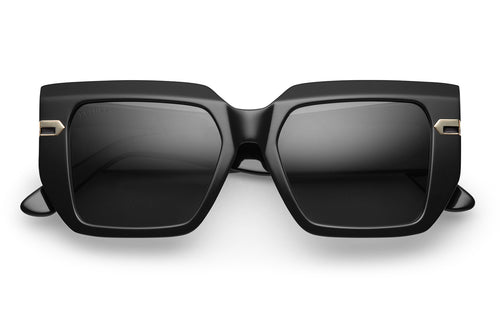 Blackout acetate sunglasses with black lenses and gold tone hardware