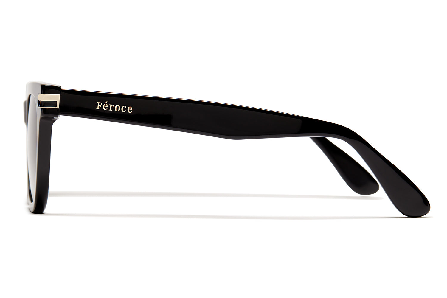 Blackout acetate sunglasses with dark grey lenses and gold tone hardware