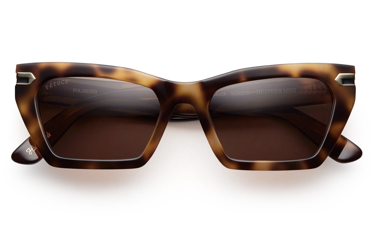 Marron acetate sunglasses with dark brown lenses and gold tone hardware