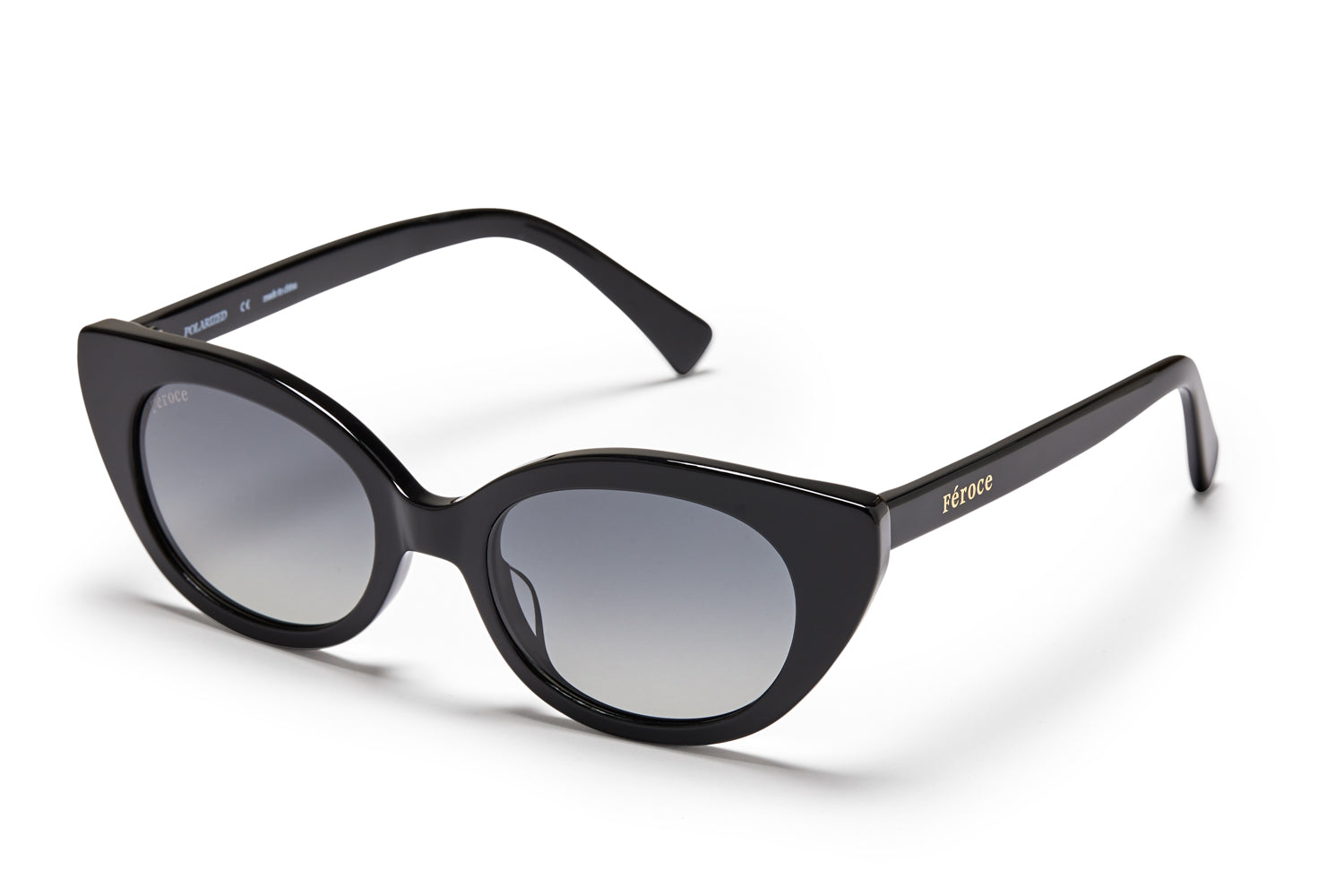 Blackout acetate sunglasses with dark grey gradient lenses