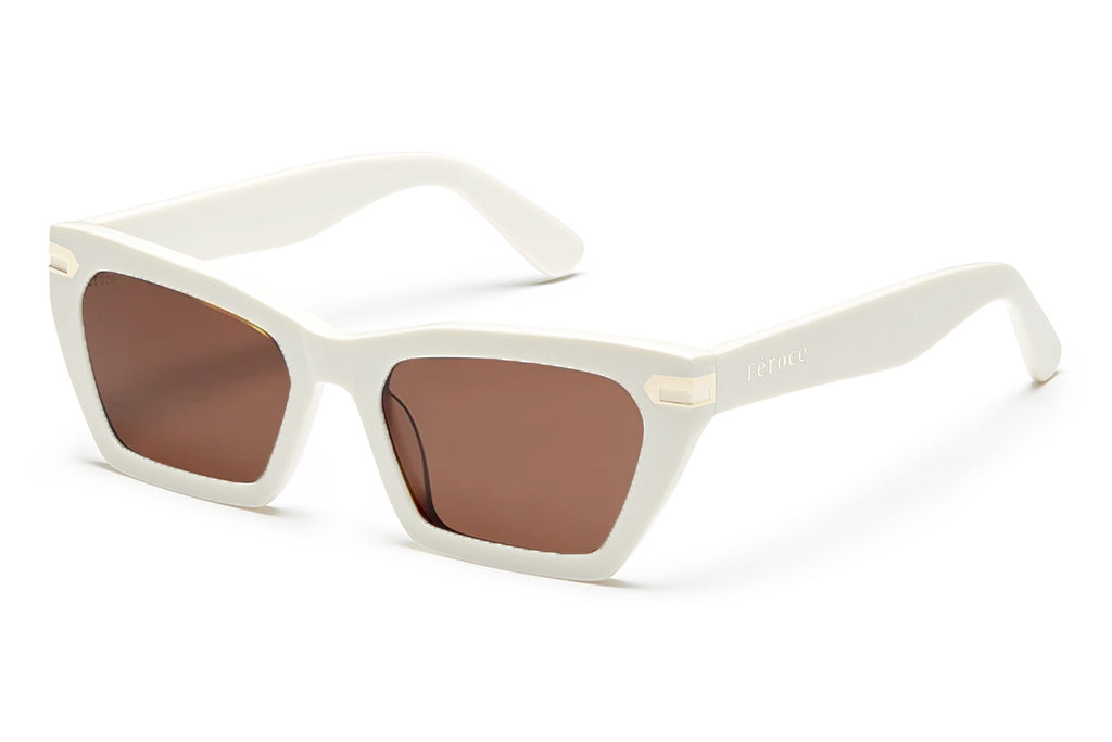 Creme acetate sunglasses with brown lenses and gold tone hardware