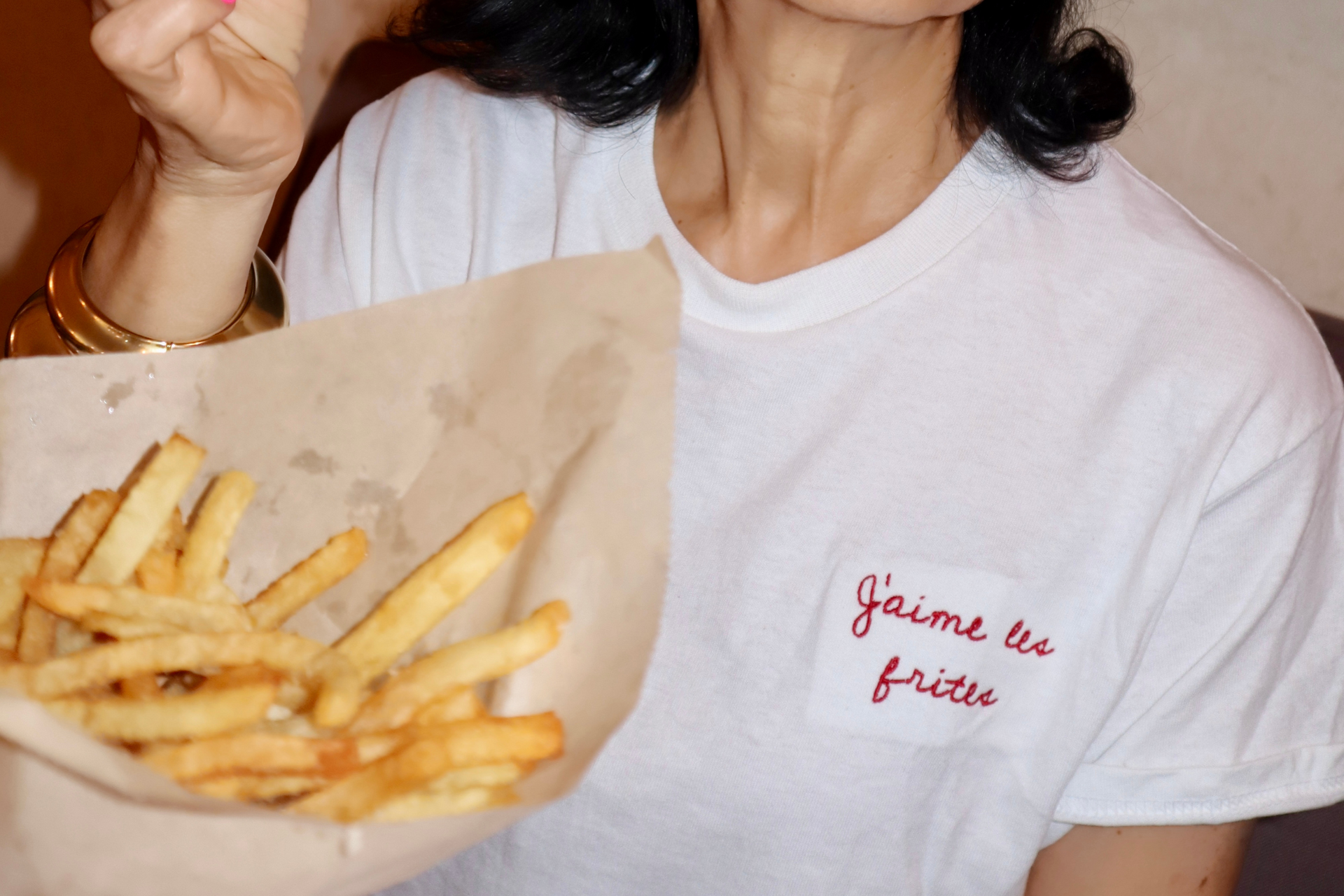 J'aime Les Frites Embroidered T-Shirt