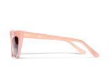 French rose acetate sunglasses with dark pink lenses