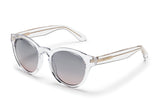 Naked acetate sunglasses with grey pink gradient lenses