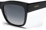 Black acetate sunglasses with dark grey gradient lenses 