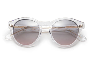 Naked acetate sunglasses with grey pink gradient lenses