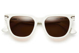 Creme acetate sunglasses with brown lenses
