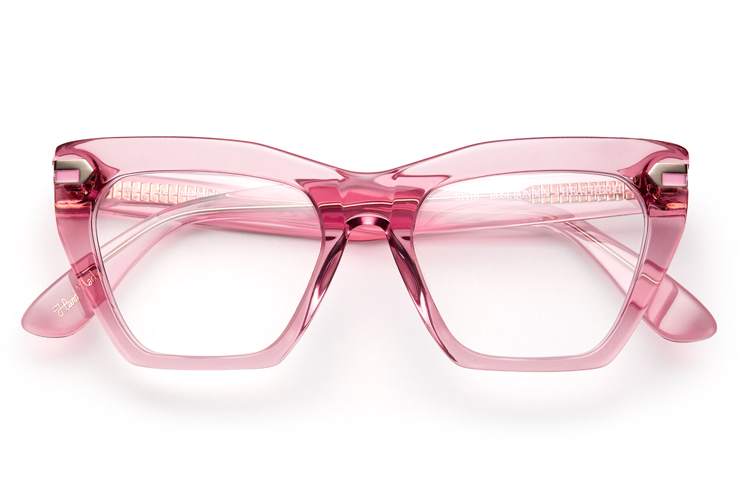 Rose bonbon acetate sunglasses with clear lenses 