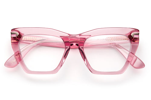 Rose bonbon acetate sunglasses with clear lenses 