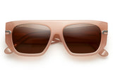 Natural beauty acetate sunglasses with dark brown lenses and gold tone hardware