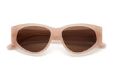 Natural beauty acetate sunglasses with dark brown lenses 