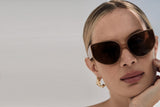 Natural beauty acetate sunglasses with dark brown lenses