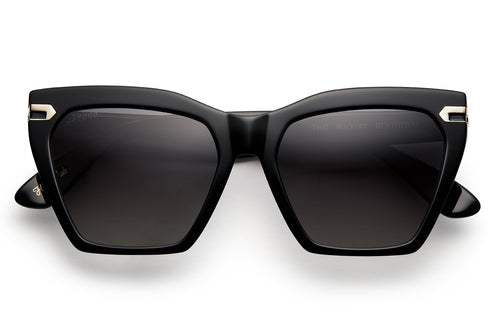 Blackout acetate sunglasses with dark grey/black gradient lenses and gold tone hardware