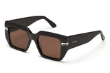 Espresso acetate sunglasses with brown lenses and gold tone hardware