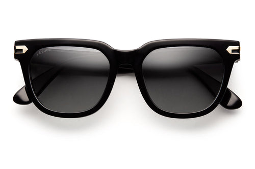 Blackout acetate sunglasses with dark grey lenses and gold tone hardware