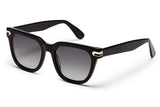 Blackout acetate sunglasses with dark grey lenses and gold tone hardware