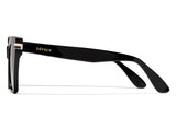 Blackout acetate sunglasses with dark grey/black gradient lenses and gold tone hardware