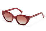 Burgundy acetate sunglasses with dark grey lenses