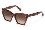 Honeycombe acetate sunglasses with dark brown lenses and gold tone hardware