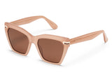 Natural beauty acetate sunglasses with dark brown lenses and gold tone hardware