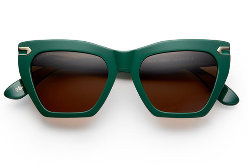 Cargo acetate sunglasses with brown lenses and gold tone hardware