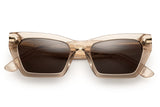 Cava acetate sunglasses with dark grey lenses and gold tone hardware