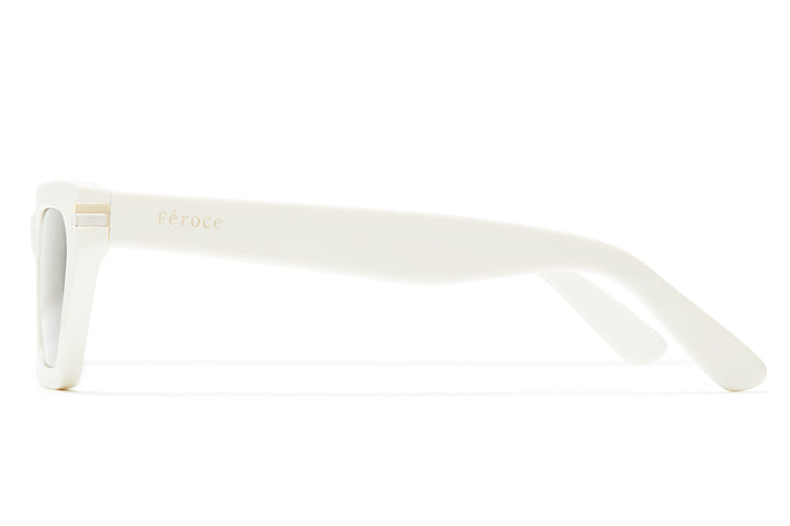 Creme acetate sunglasses with brown lenses and gold tone hardware