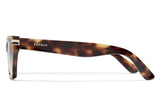 Marron acetate sunglasses with dark brown lenses and gold tone hardware