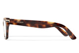 Marron acetate glasses with clear lenses and gold tone hardware