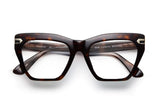 Classique acetate glasses with clear lenses and gold tone hardware