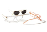 Naked acetate sunglasses with dark grey gradient lenses