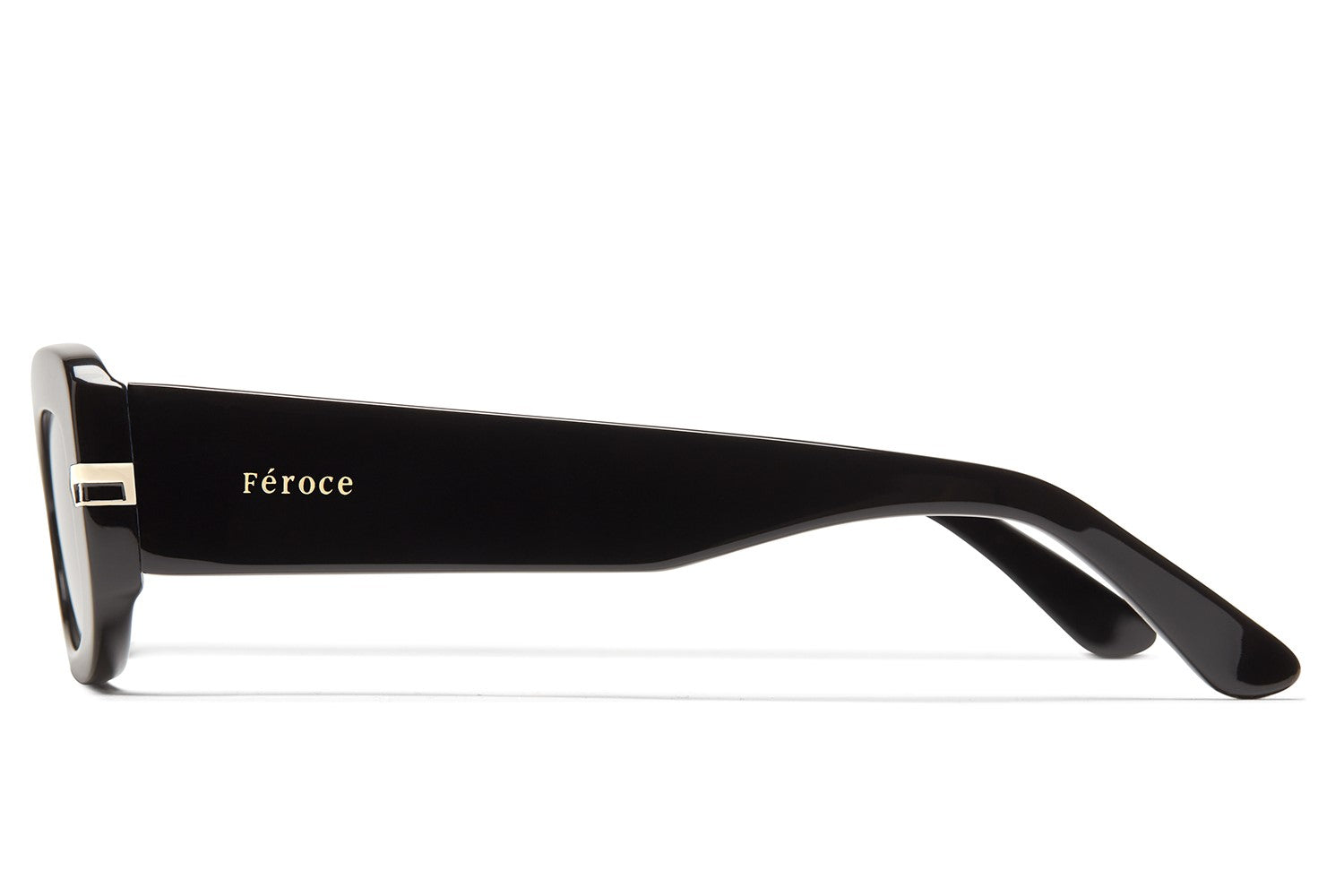 Blackout acetate sunglasses with dark grey gradient lenses and gold tone hardware