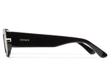Blackout acetate sunglasses with dark grey gradient lenses and gold tone hardware
