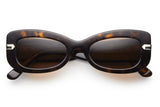 Classique acetate sunglasses with dark brown lenses and gold tone hardware