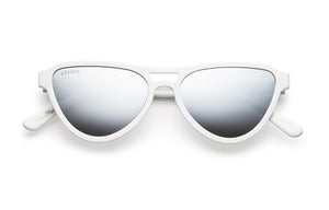 Neige blanche acetate sunglasses with grey semi mirrored lenses 