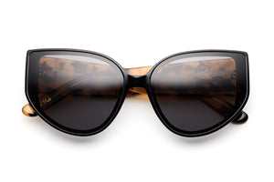 Panthera noir acetate sunglasses with dark grey lenses 