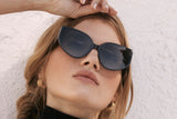 Charbon acetate sunglasses with dark grey gradient lenses 
