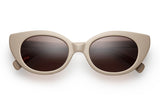 Taupe acetate sunglasses with dark brown lenses