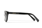 Neige noir acetate sunglasses with grey semi mirrored lenses