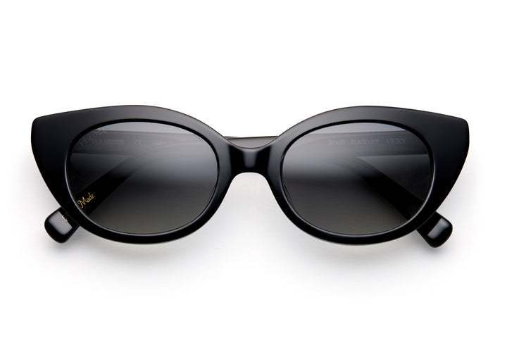 Blackout acetate sunglasses with dark grey gradient lenses 