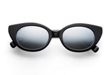 Neige noir acetate sunglasses with grey semi mirrored lenses