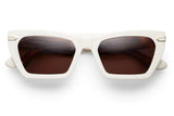 Creme acetate sunglasses with brown lenses and gold tone hardware